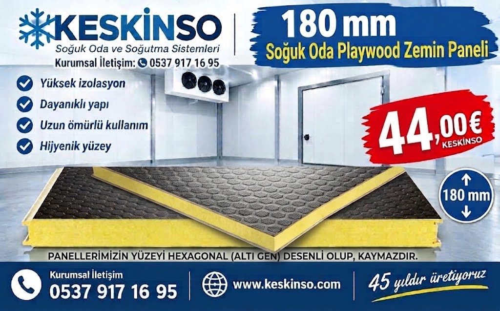 Soğuk Oda Playwood Zemin Panel 180 mm Fiyatları 44,00 €  