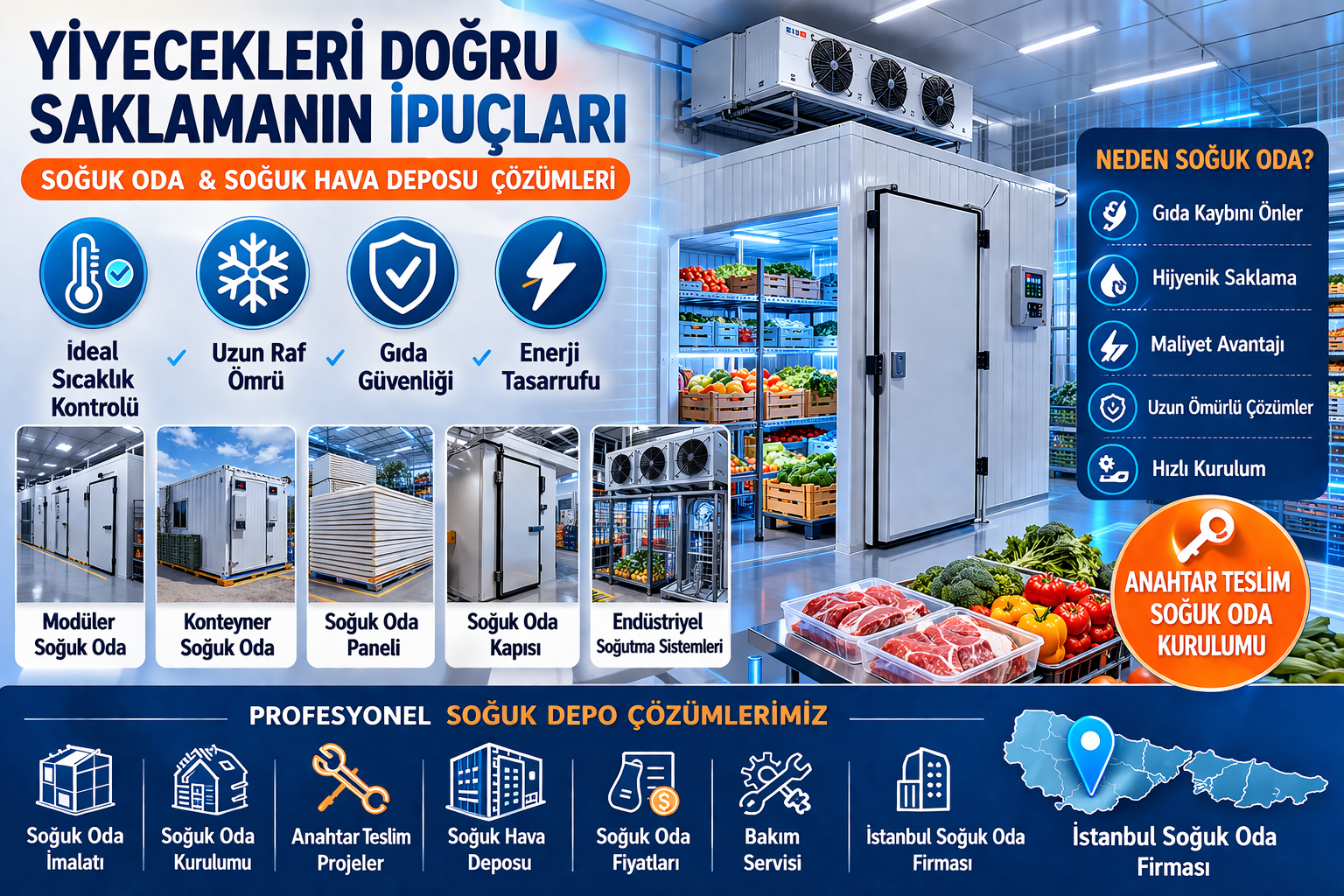 Yiyecekleri Doğru Saklamanın İpuçları – Soğuk Oda ve Soğuk Hava Deposu Rehberi (2026)