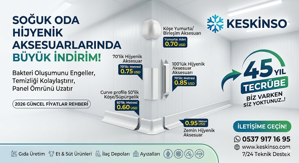 Endüstriyel Soğutma Sistemleri ve Anahtar Teslim Soğuk Oda Çözümleri: 2026 Güncel Fiyatlar ve Hijyenik Aksesuar Rehberi
